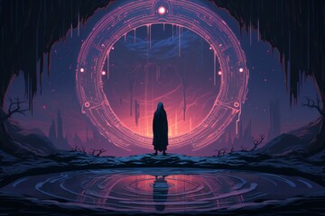 Wall Mural - a mysterious and enigmatic oracle, gifted with prophetic visions and a deep connection to the ethere