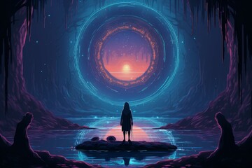 Wall Mural - a mysterious and enigmatic oracle, gifted with prophetic visions and a deep connection to the ethere