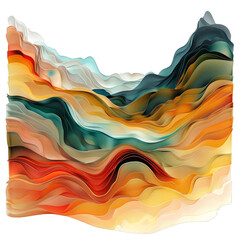 Poster - Vibrant digital artwork of flowing layers in a modern abstract design