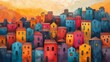 © Viktoriia - Colorful abstract artwork of townscape