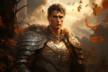 Wall Mural - a steadfast and loyal paladin, sworn to uphold justice and defend the innocent. - generative ai