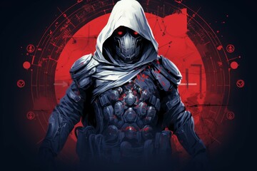 Wall Mural - A calculating and ruthless assassin, dispatching targets with precision and remaining unseen. - Generative AI