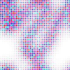 Wall Mural - Colorful circles halftone seamless background.	
