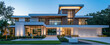 © thodonal - Modern luxury mansion with contemporary architecture and lighting