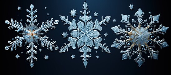 Canvas Print - photo illustration of crystal clear and sparkling snowflakes