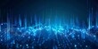 © Cetin - Abstract blue digital sound wave background with glowing dots and vertical lines