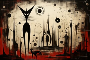 Wall Mural - A mysterious and elusive shape-shifter, able to assume the form of any creature they encounter. - Generative AI