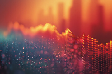 Aufkleber - Abstract sound waves in bold, contrasting colors, with sharp peaks and smooth valleys,