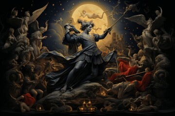 Wall Mural - A skilled and versatile duelist, mastering multiple forms of martial combat. - Generative AI