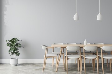 Modern scandinavian interior of dining room