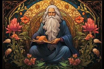 Wall Mural - A wise and revered elder, sought after for their sage advice and profound wisdom. - Generative AI