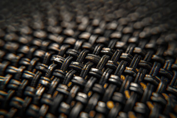 Aufkleber - A close-up of a ribbon microphoneâ€™s grill fabric, with the fine weave and texture in sharp detail,