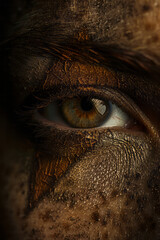 Poster - Macro view of a birthmark shaped like an arrow, pointing distinctly with crisp lines,