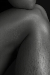 Poster - Close-up of a mole on the back of a personâ€™s leg, showing the smooth skin and subtle shadows,