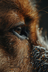 Poster - Macro view of a mole on the back of the neck, with the surrounding skin and small freckles,