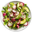 © Sathaporn - Radish and avocado salad isolated on transparent background Generative Ai.