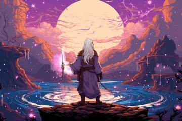 Wall Mural - a devout and zealous cleric, channeling divine energy to smite enemies and heal allies. - generative
