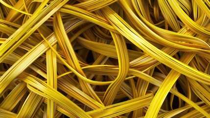 Aufkleber - A myriad of yellow lines interwoven to create an abstract backdrop