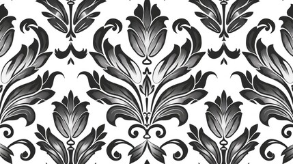 Poster - Black line art pattern on a white background for wallpaper fabrics and cards