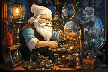 Wall Mural - a quick-witted gnome inventor, creating ingenious gadgets and contraptions to overcome challenges. -