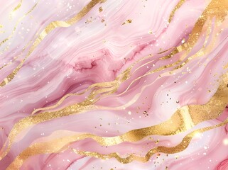 Wall Mural - Pink marble texture abstract background with gold veins and glitter. Creative grunge stone texture, art wall backdrop. Design for banner, interior. Polished natural granite 