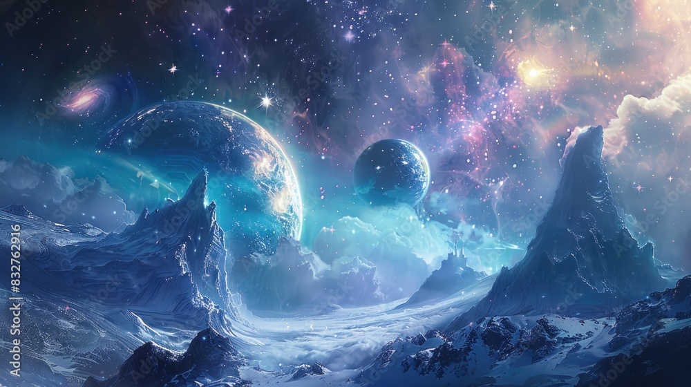 Cosmic Environment 2 dimensional artwork depicting expansive cosmic environment with ...
