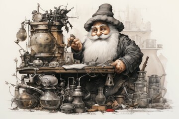 Wall Mural - a quick-witted gnome inventor, creating ingenious gadgets and contraptions to overcome challenges. -