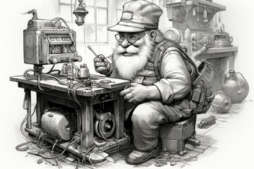 Wall Mural - a quick-witted gnome inventor, creating ingenious gadgets and contraptions to overcome challenges. -
