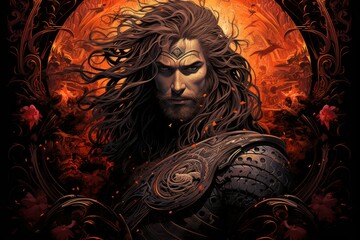 Wall Mural - a stoic and disciplined warrior, wielding a blade with unmatched precision. - generative ai