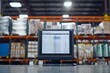 © Ilia Nesolenyi - A computer displaying inventory management software sits on a table in a warehouse