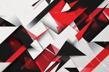 Wall Mural - abstract red white and black geometric background design