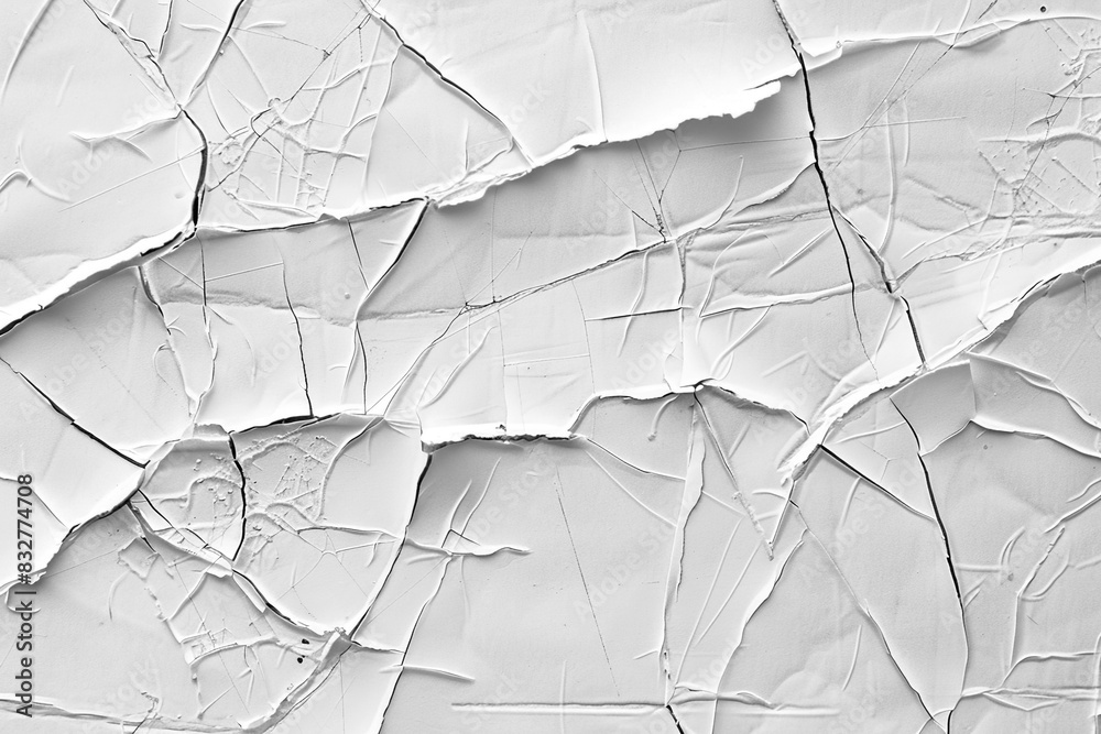 Cracked peeling white paint texture wall with many cracks. Distressed ...