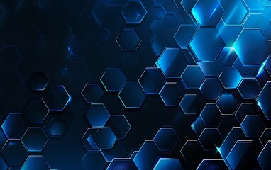 Abstract blue hexagon pattern on a technology background as a vector illustration in the style 