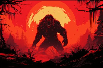 Wall Mural - A fearsome and relentless barbarian, harnessing primal rage to overpower opponents. - Generative AI