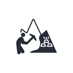 underground mining icon. vector.Editable stroke.linear style sign for use web design,logo.Symbol illustration.