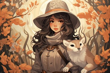 Canvas Print - A skilled and versatile ranger, tracking prey and surviving in the wilderness. - Generative AI