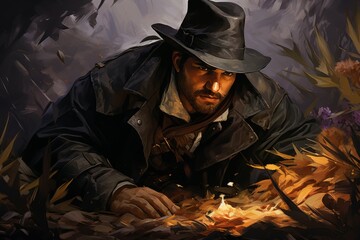Canvas Print - A skilled and versatile ranger, tracking prey and surviving in the wilderness. - Generative AI