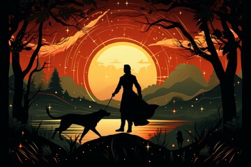 Canvas Print - A skilled and versatile ranger, tracking prey and surviving in the wilderness. - Generative AI