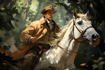 Canvas Print - A skilled and versatile ranger, tracking prey and surviving in the wilderness. - Generative AI