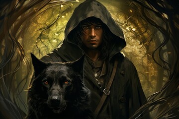 Canvas Print - A skilled and versatile ranger, tracking prey and surviving in the wilderness. - Generative AI