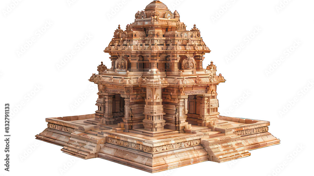 Ancient hindu temple isolated on white created with Generative AI Stock ...