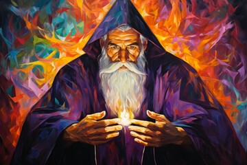 Wall Mural - A devout and zealous cleric, channeling divine power to smite evil and heal the faithful. - Generative AI