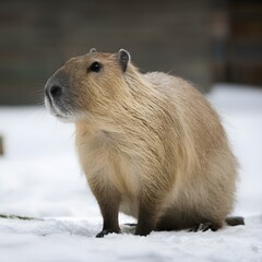 Wall Mural - Snow Capybara