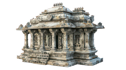 Ancient hindu temple isolated on white created with Generative AI