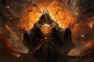 Canvas Print - a devout and zealous cleric, channeling divine power to smite evil and heal the faithful. - generati