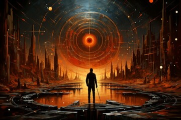 Wall Mural - A master of archery, striking distant targets with unparalleled accuracy. - Generative AI