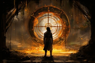 Canvas Print - a master of archery, striking distant targets with unparalleled accuracy. - generative ai