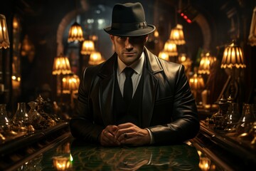 Canvas Print - A cunning and manipulative spy, gathering information and infiltrating enemy ranks. - Generative AI