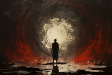 Wall Mural - A master of archery, striking distant targets with unparalleled accuracy. - Generative AI