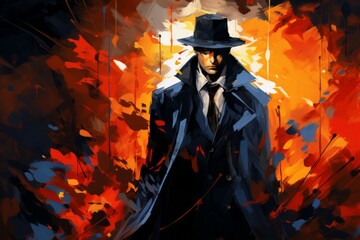 Canvas Print - A cunning and manipulative spy, gathering information and infiltrating enemy ranks. - Generative AI